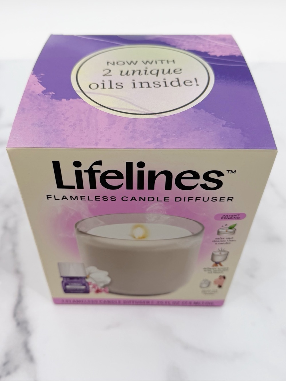 Lifelines Flameless Candle Diffuser “In Bloom” Essential Oil Diffuser NIB